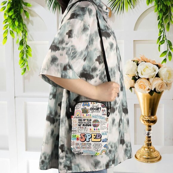 Versatile Teacher Gift: Canvas Zipper Crossbody Bag for Style and Functionality - Picture 6 of 7